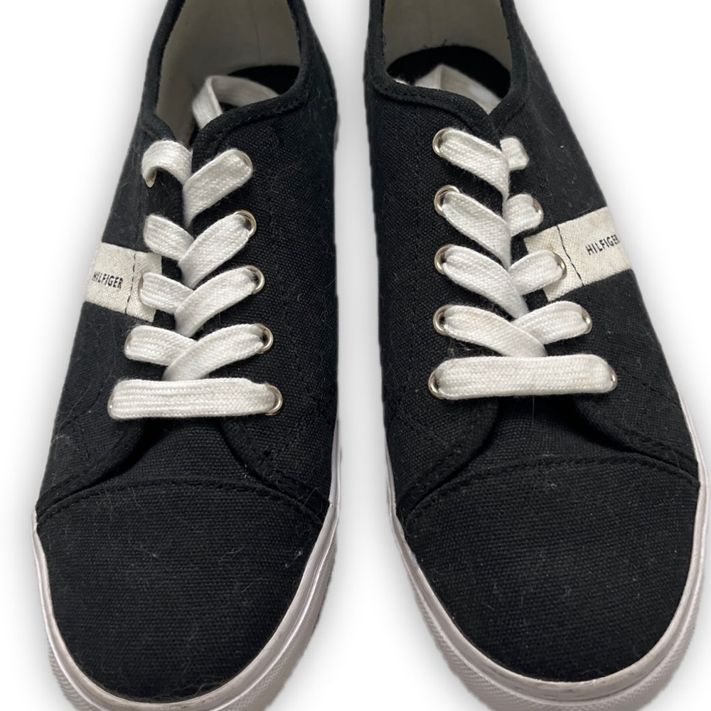 Tommy Hilfiger Women's Black Canvas Sneakers